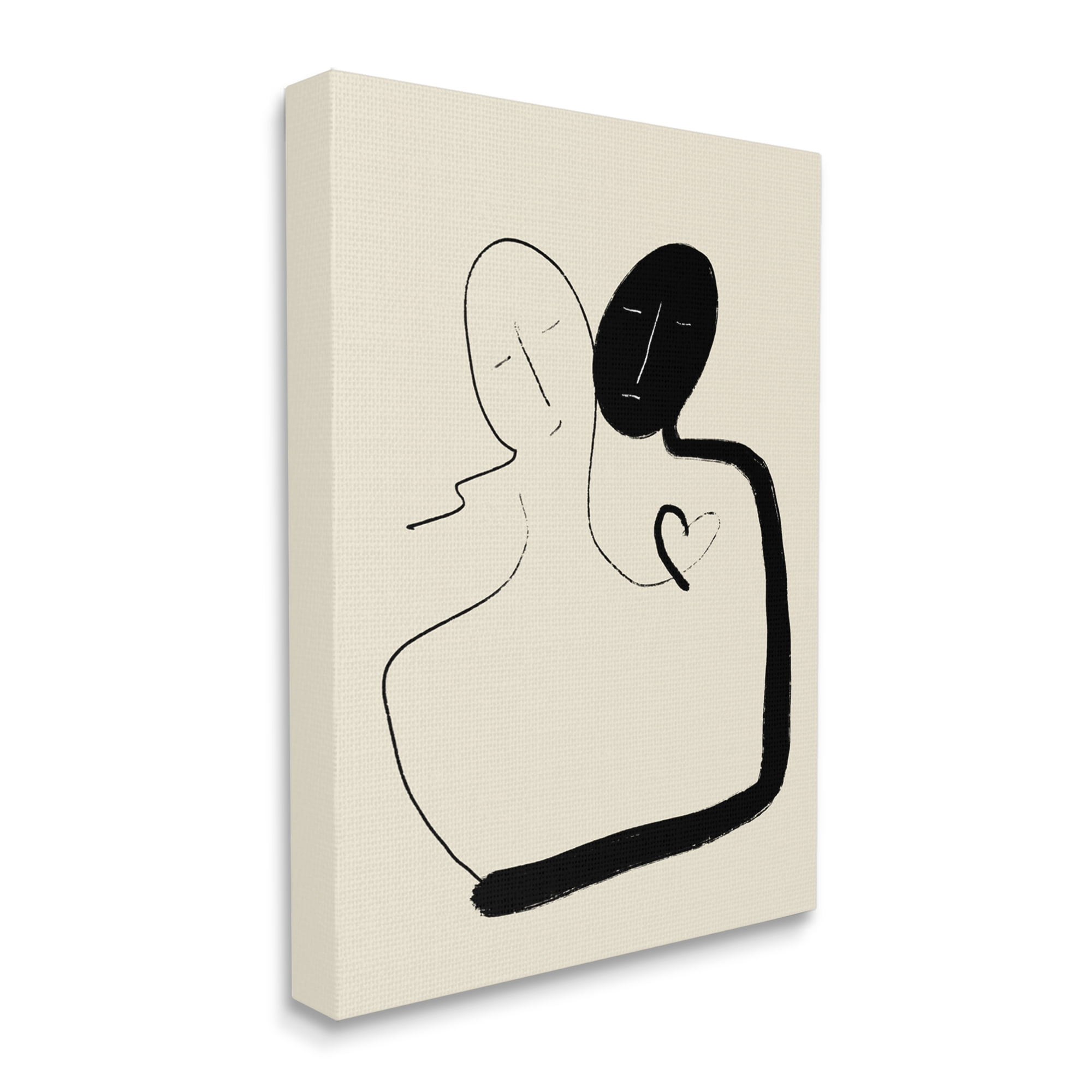 Stupell Industries Together Romantic Couple Embrace Modern Minimal Linework Abstract Painting Gallery Wrapped Canvas Print Wall Art, 24 x 30