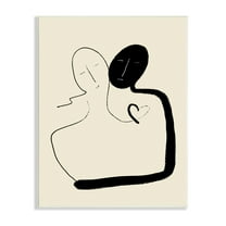 Stupell Industries Together Romantic Couple Embrace Modern Minimal Linework Abstract Painting Unframed Art Print Wall Art, 10 x 15