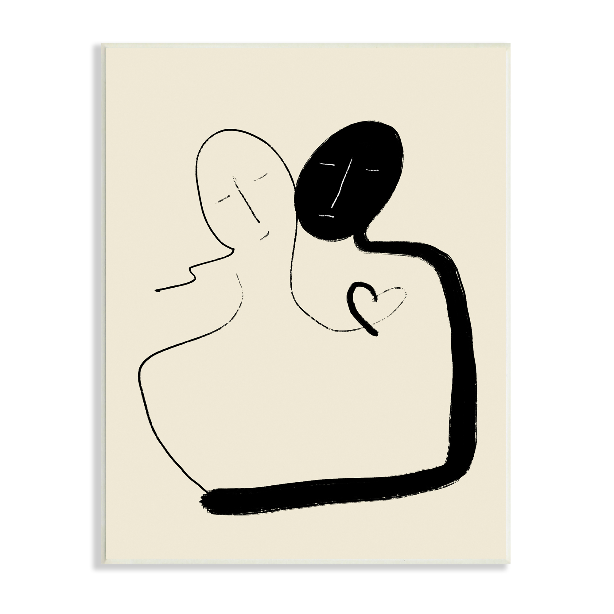 Stupell Industries Together Romantic Couple Embrace Modern Minimal ...