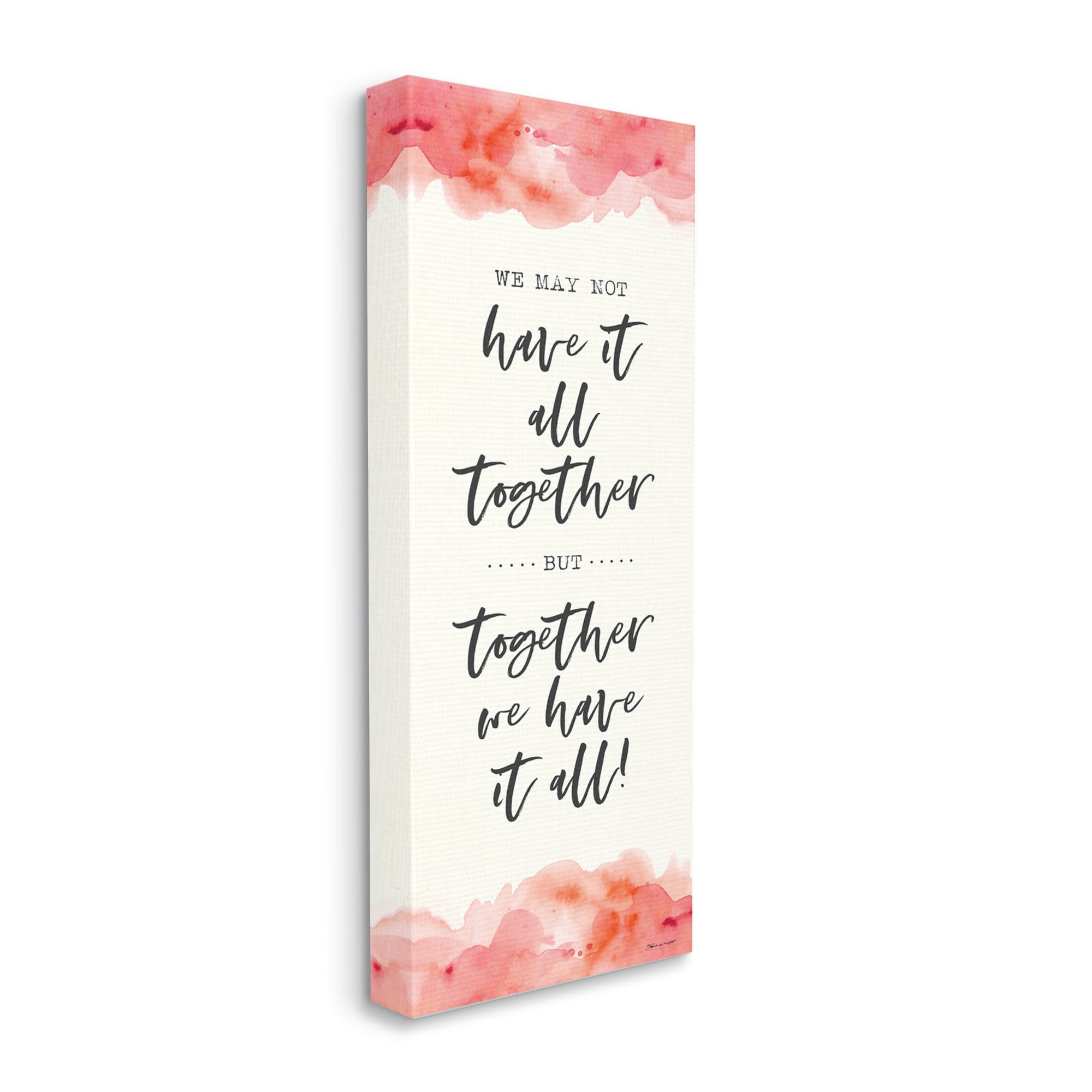 Stupell Industries Together We Have It All Peach Coral Watercolor Typography, 17 x 40,Design by Stephanie Workman Marrott
