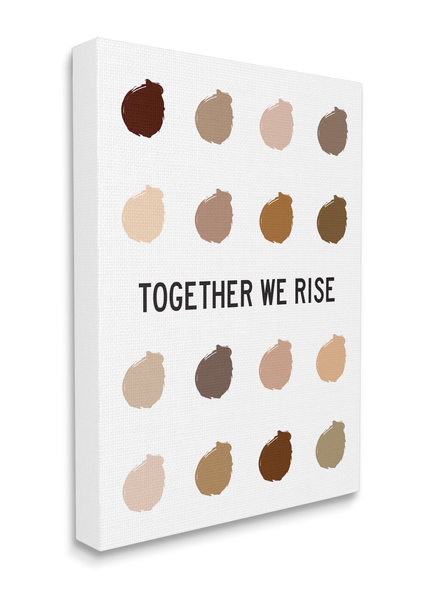 Stupell Industries Together We Rise Inspirational Phrase Neutral Tone Marks Canvas Wall Art, 24 x 30, Design by Tenisha Proctor