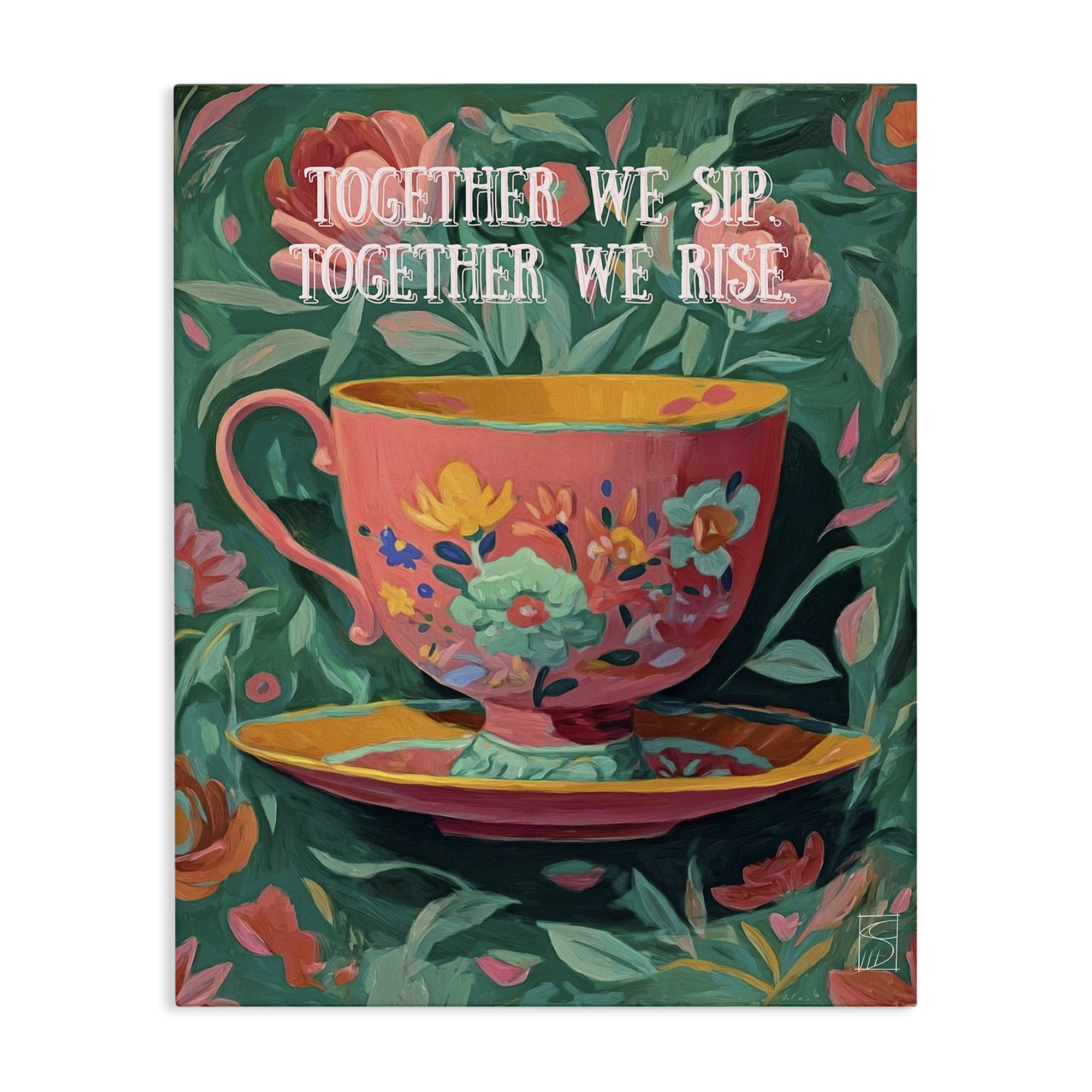 Stupell Industries Together We Sip & Rise Canvas Wall Art, design by Sara Culpepper