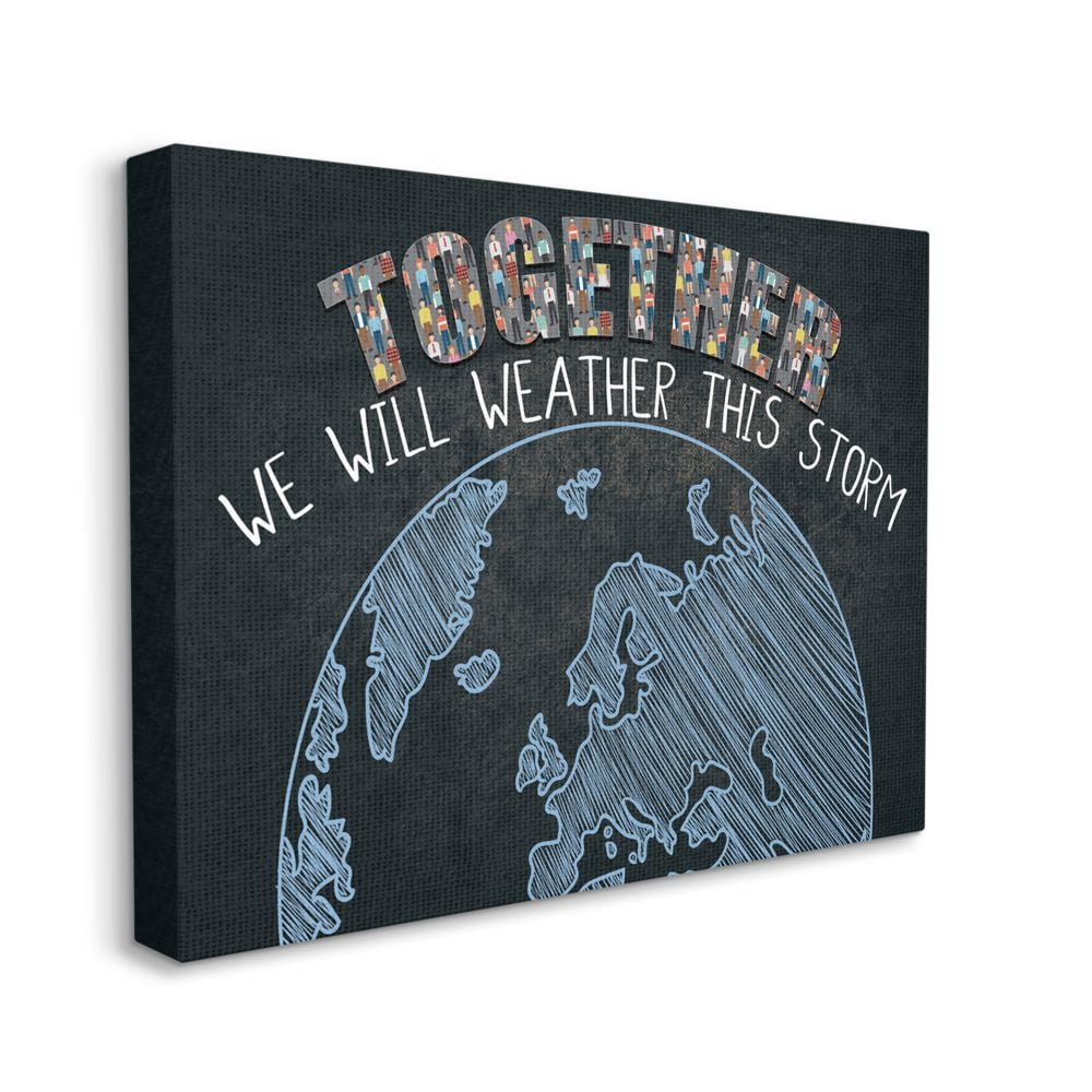 Stupell Industries Together We Will Quote Global Motivational Phrase Canvas Wall Art Design by Kim Allen