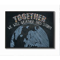 Stupell Industries Together We Will Quote Global Motivational Phrase Framed Wall Art Design by Kim Allen, 11" x 14", Black Framed