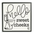 thumbnail image 1 of Stupell Industries Toilet Hello Sweet Cheeks Black and White Curly Script Cursive Typography, 24 x 24,Design by Penny Lane Publishing, 1 of 8
