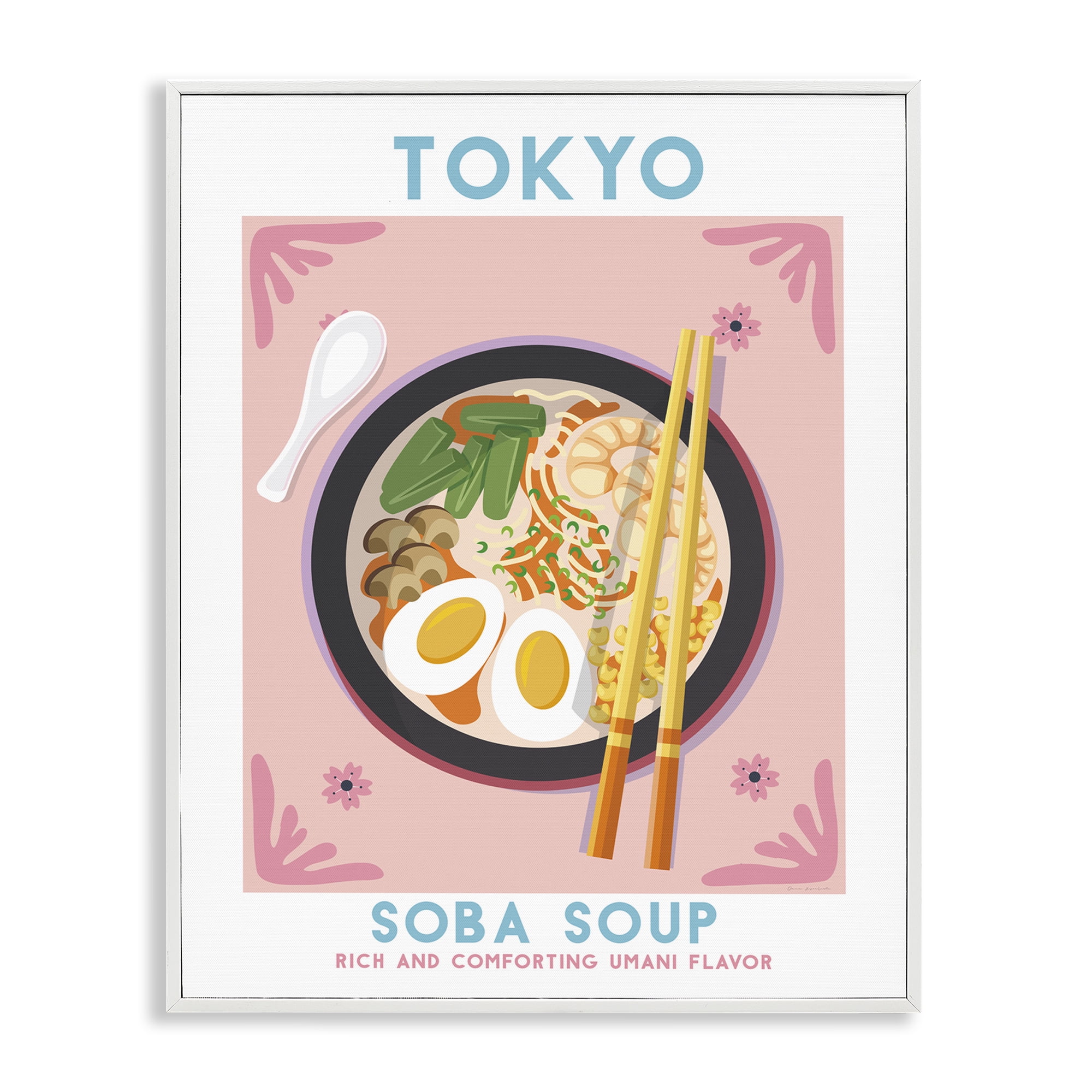Stupell Industries Tokyo Soba Soup Food & Beverage Painting White Framed Art Print Wall Art, 16 x 20