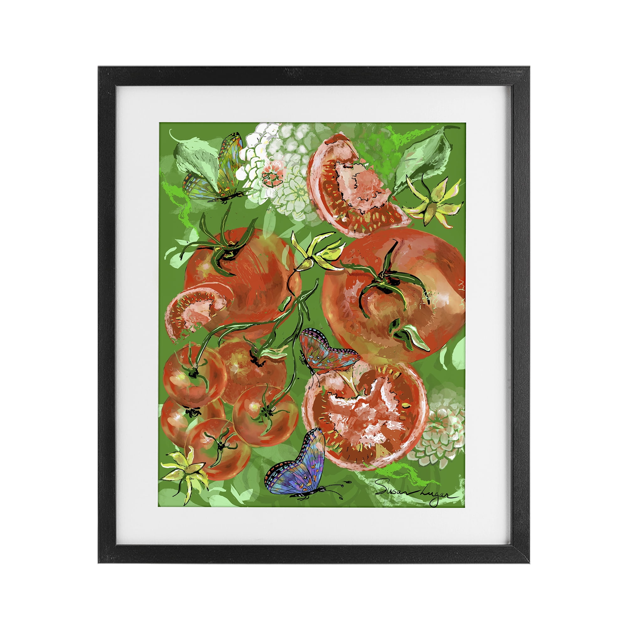 Stupell Industries Tomatoes Swirl Collage Black Framed Print Under Glass, design by Susan Lugar