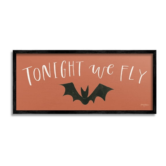 Stupell Industries Tonight We Fly Halloween Holiday Painting Black Framed Art Print Wall Art, 24 x 10