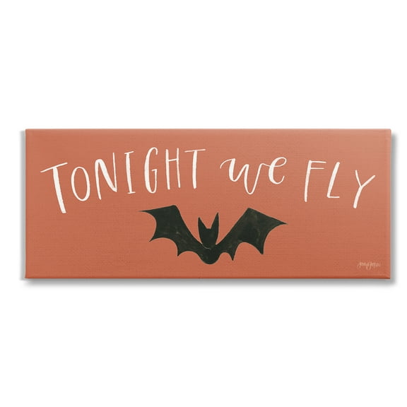 Stupell Industries Tonight We Fly Halloween Holiday Painting Gallery Wrapped Canvas Art Print Wall Art, 24 x 10