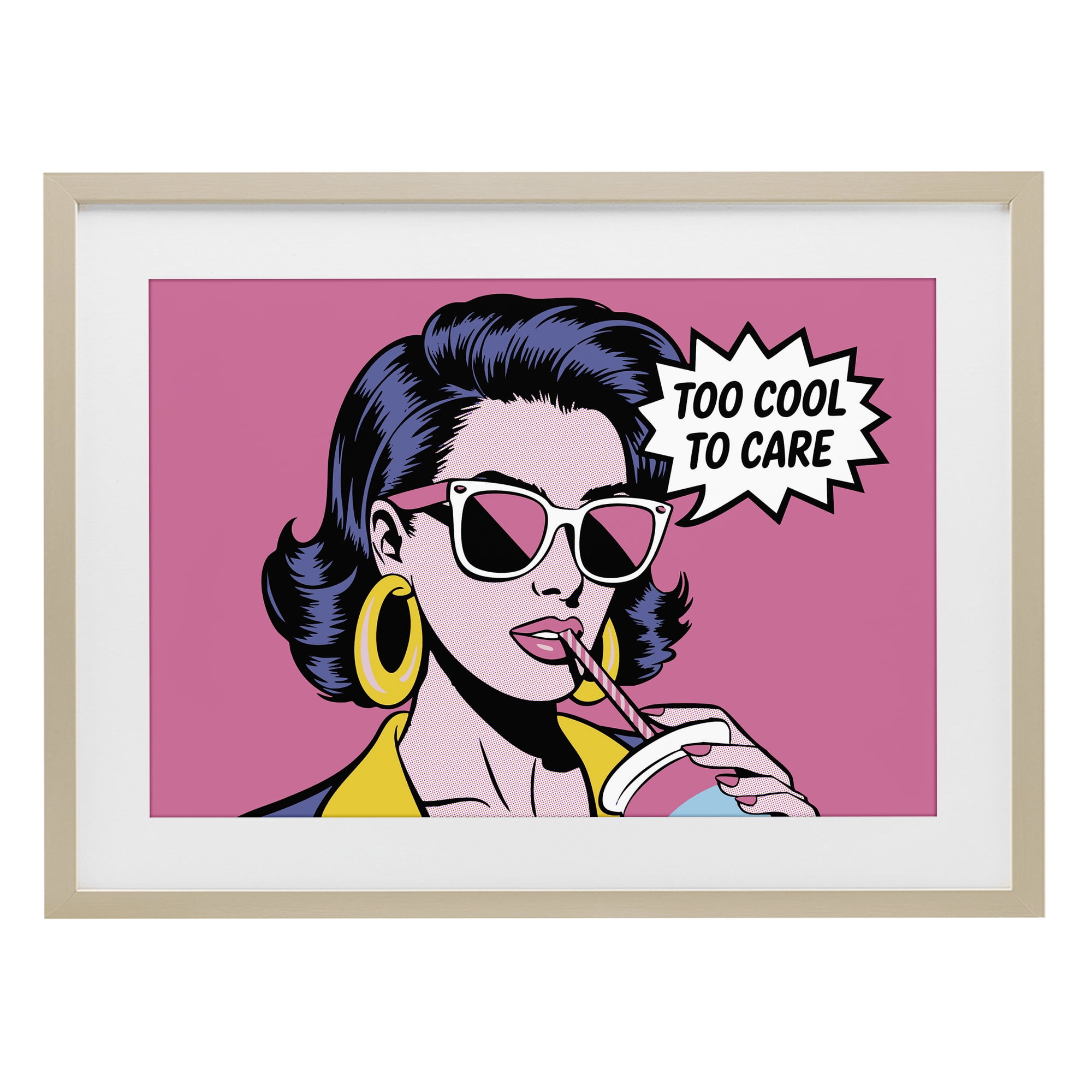 Stupell Industries Too Cool To Care Iconic Birch Framed Print Under Glass, design by Andreas Magnusson