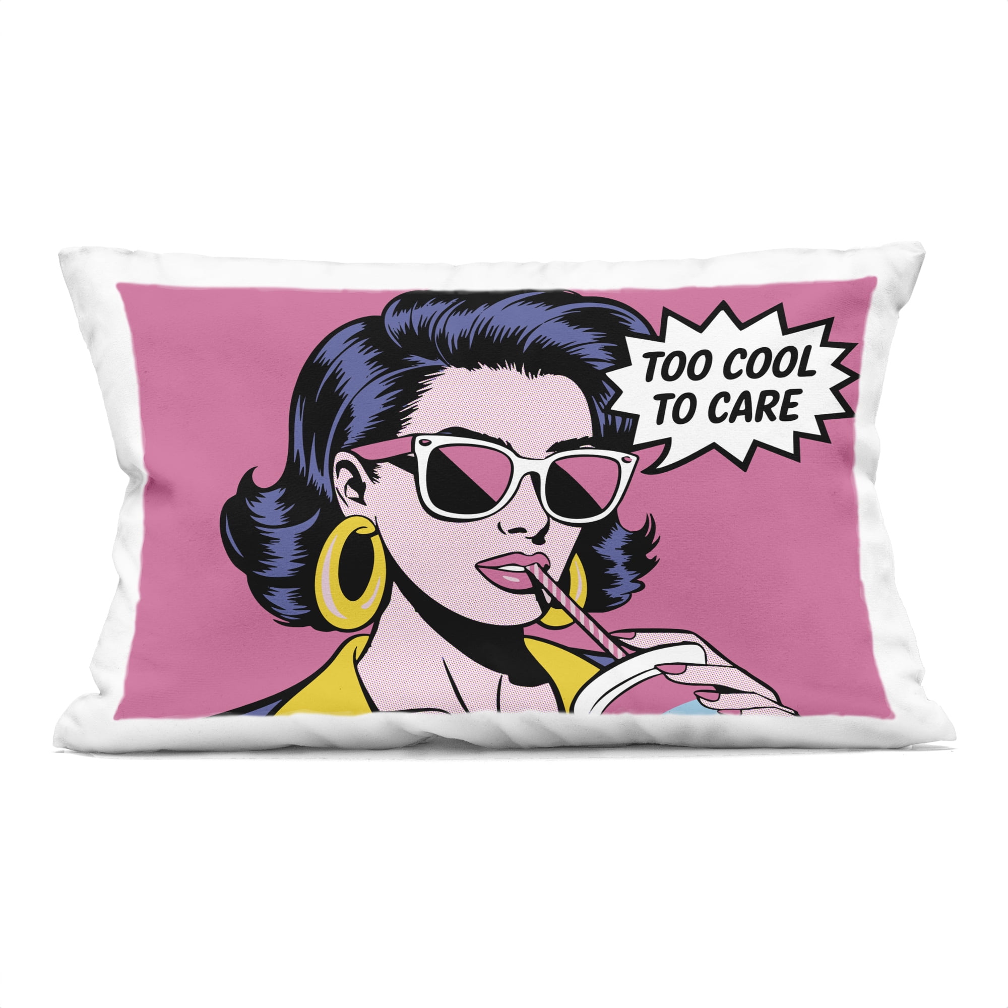 Stupell Industries Too Cool To Care Iconic Decorative Printed Throw Pillow, design by Andreas Magnusson