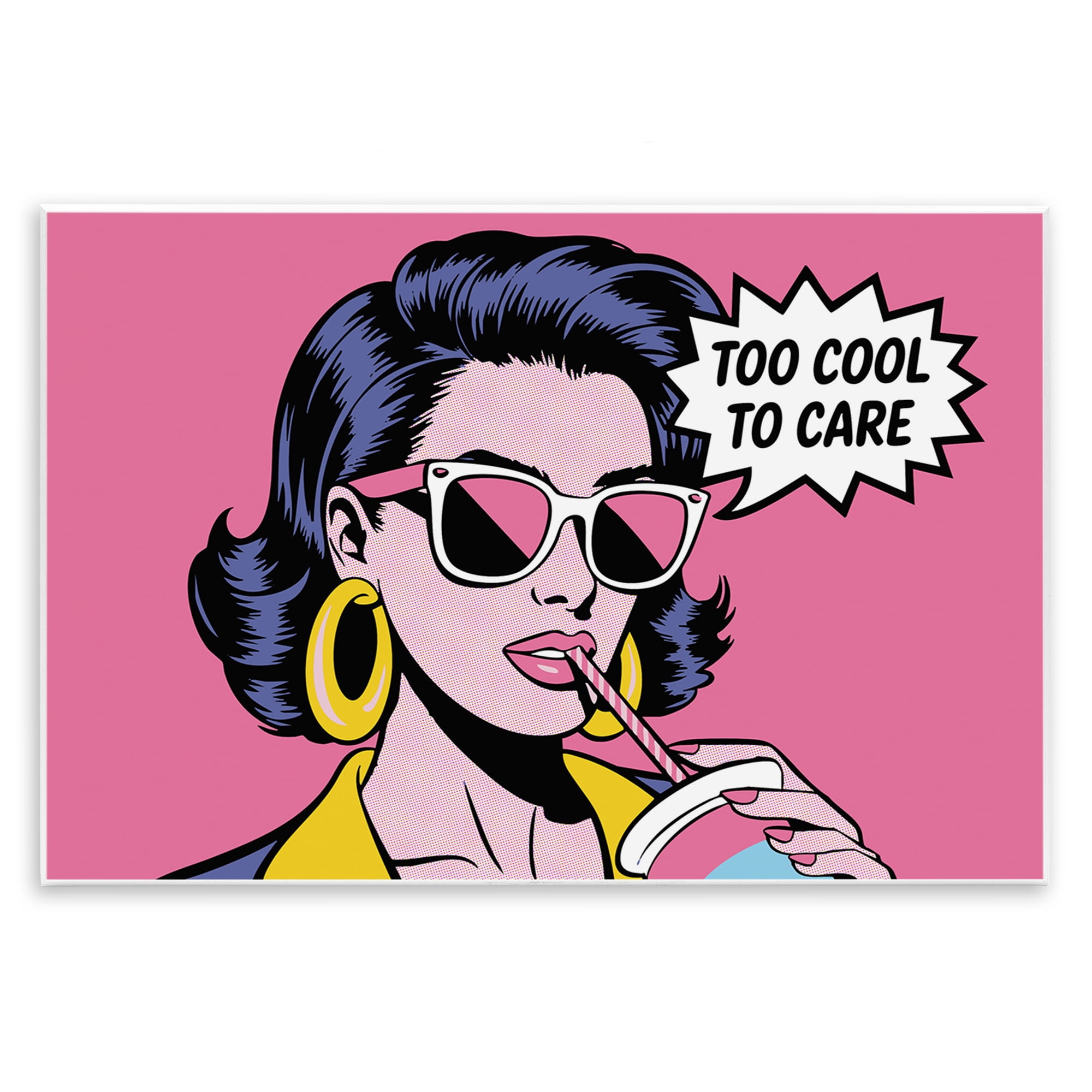 Stupell Industries Too Cool To Care Iconic Wall Plaque Art, design by Andreas Magnusson