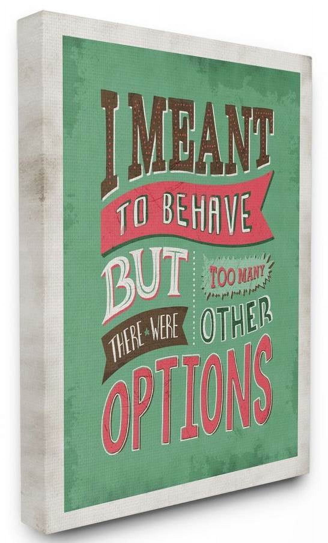 Stupell Industries Too Many Options Funny Word Red Green Design Canvas Wall Art by Ester Kay