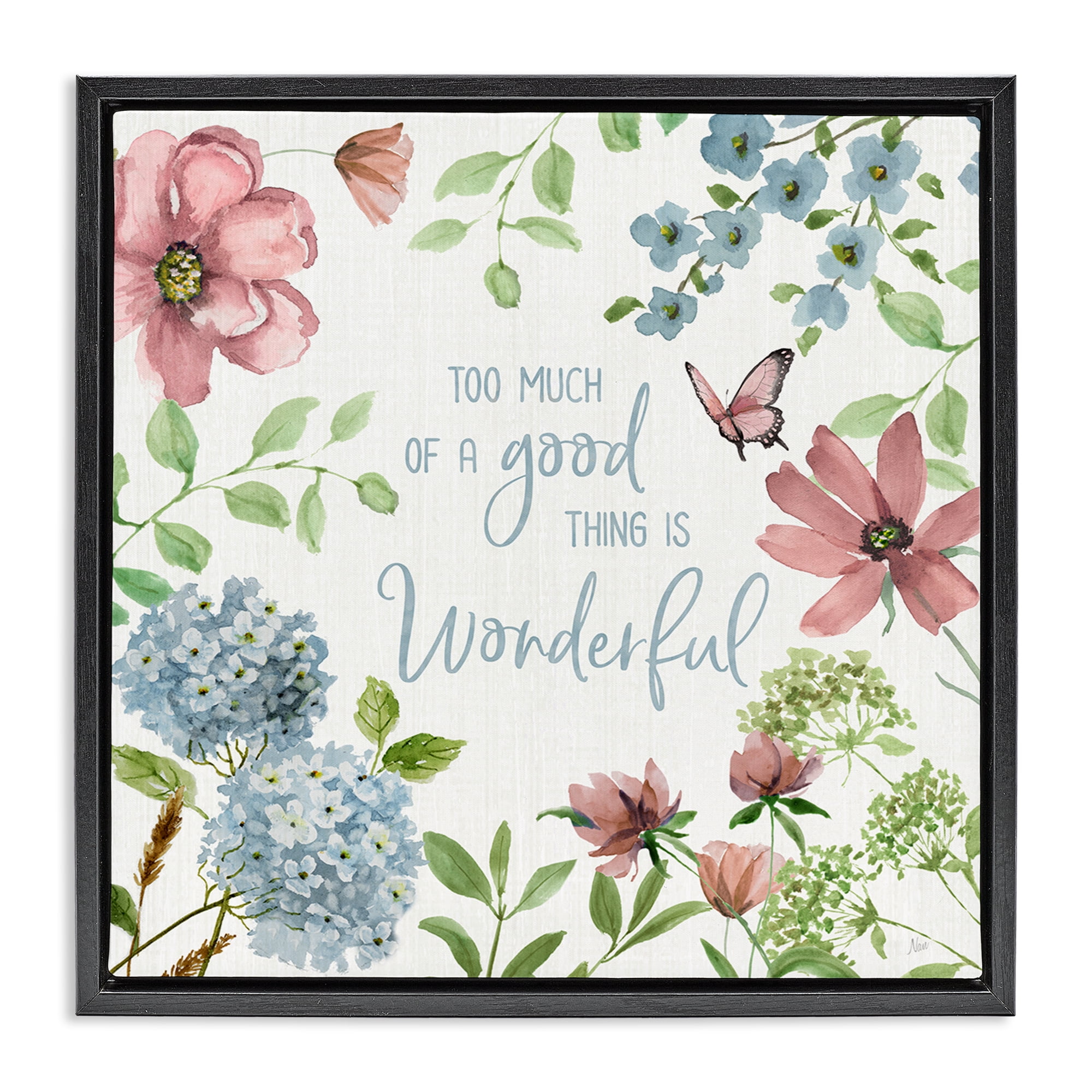 Stupell Industries Too Much Of A Good Thing Black Framed Floater Canvas Wall Art, design by Nan