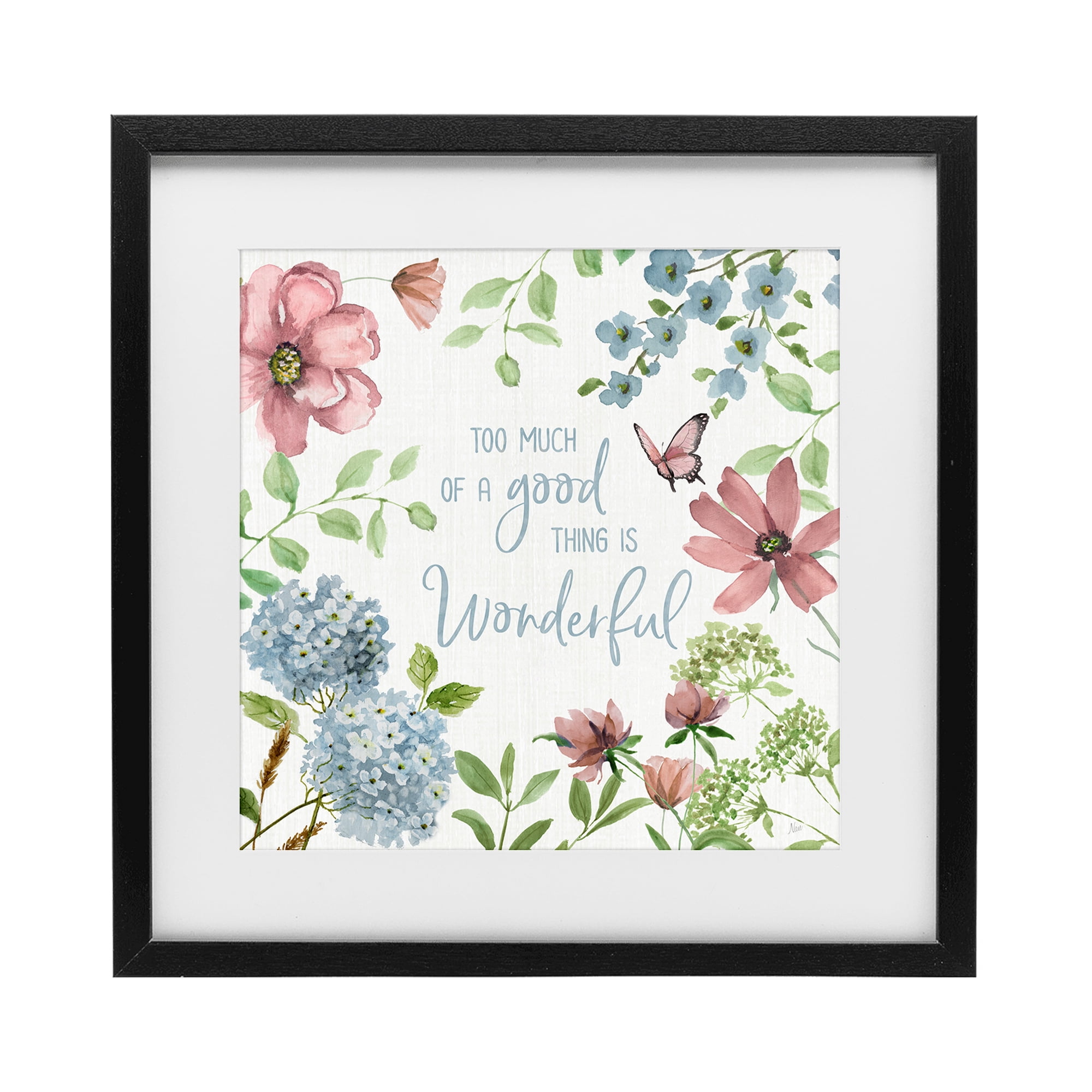 Stupell Industries Too Much Of A Good Thing Black Framed Print Under Glass, design by Nan