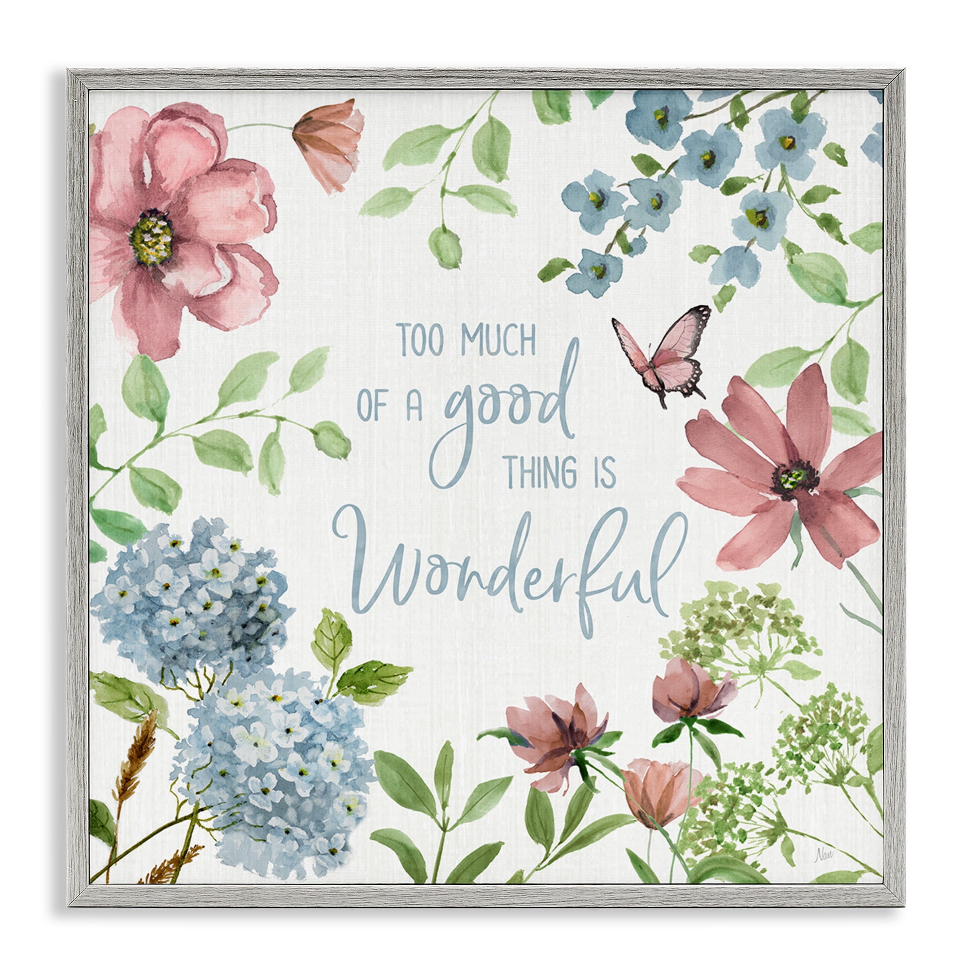 Stupell Industries Too Much Of A Good Thing Gray Framed Giclee Art, design by Nan