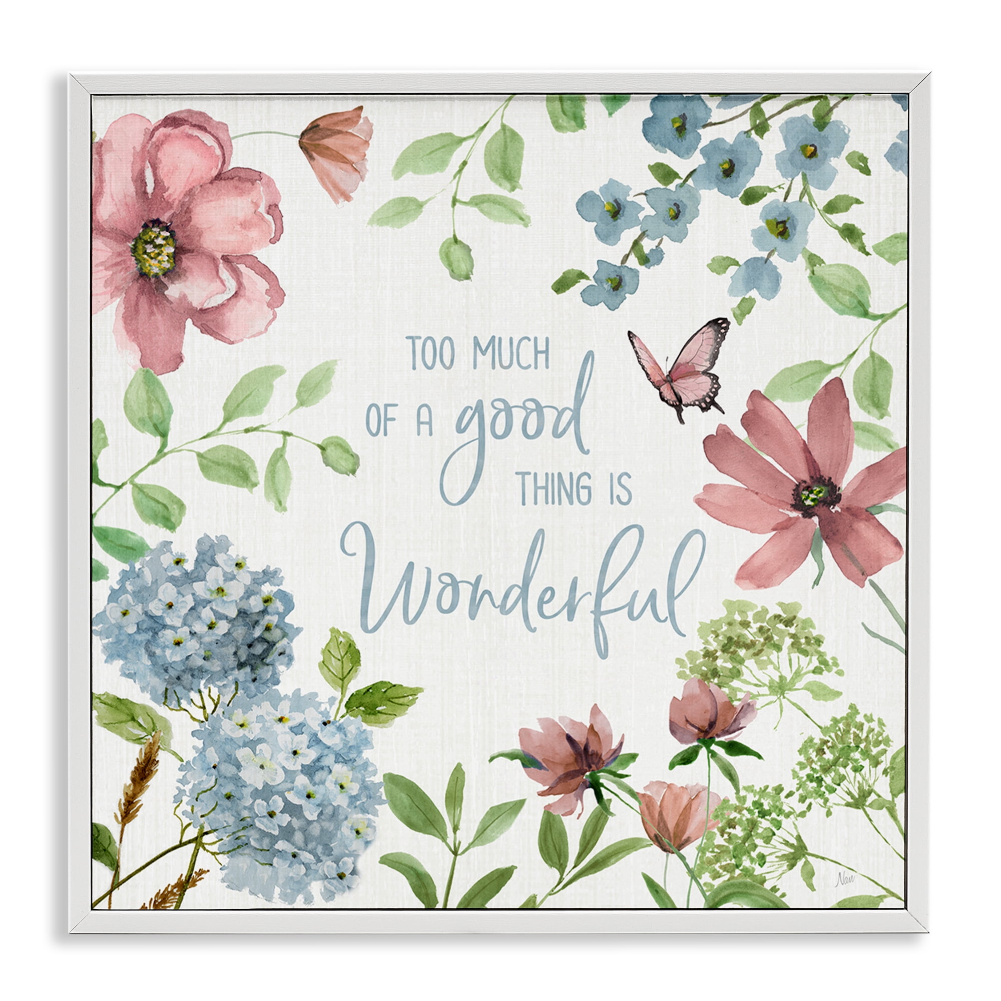 Stupell Industries Too Much Of A Good Thing White Framed Giclee Art, design by Nan