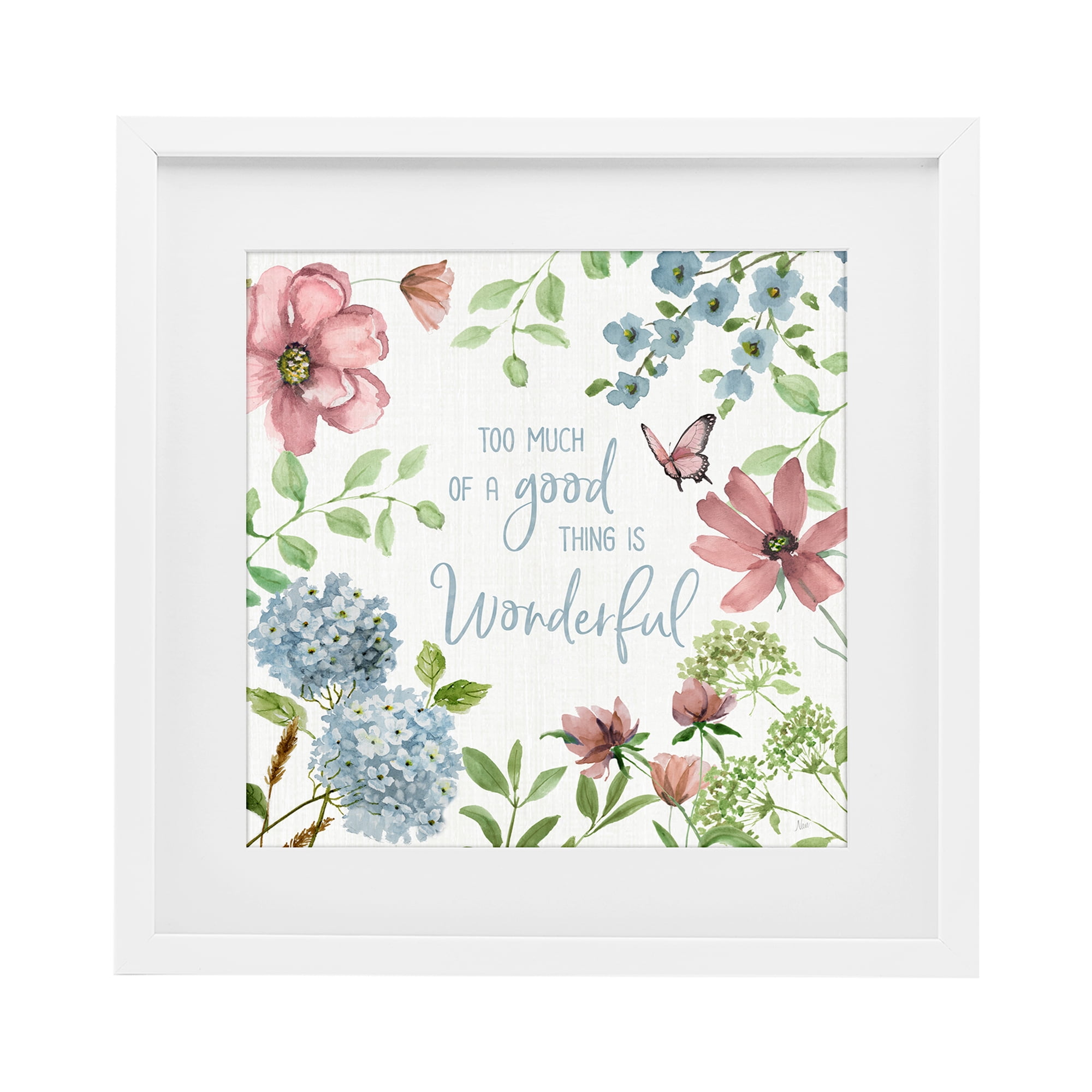 Stupell Industries Too Much Of A Good Thing White Framed Print Under Glass, design by Nan