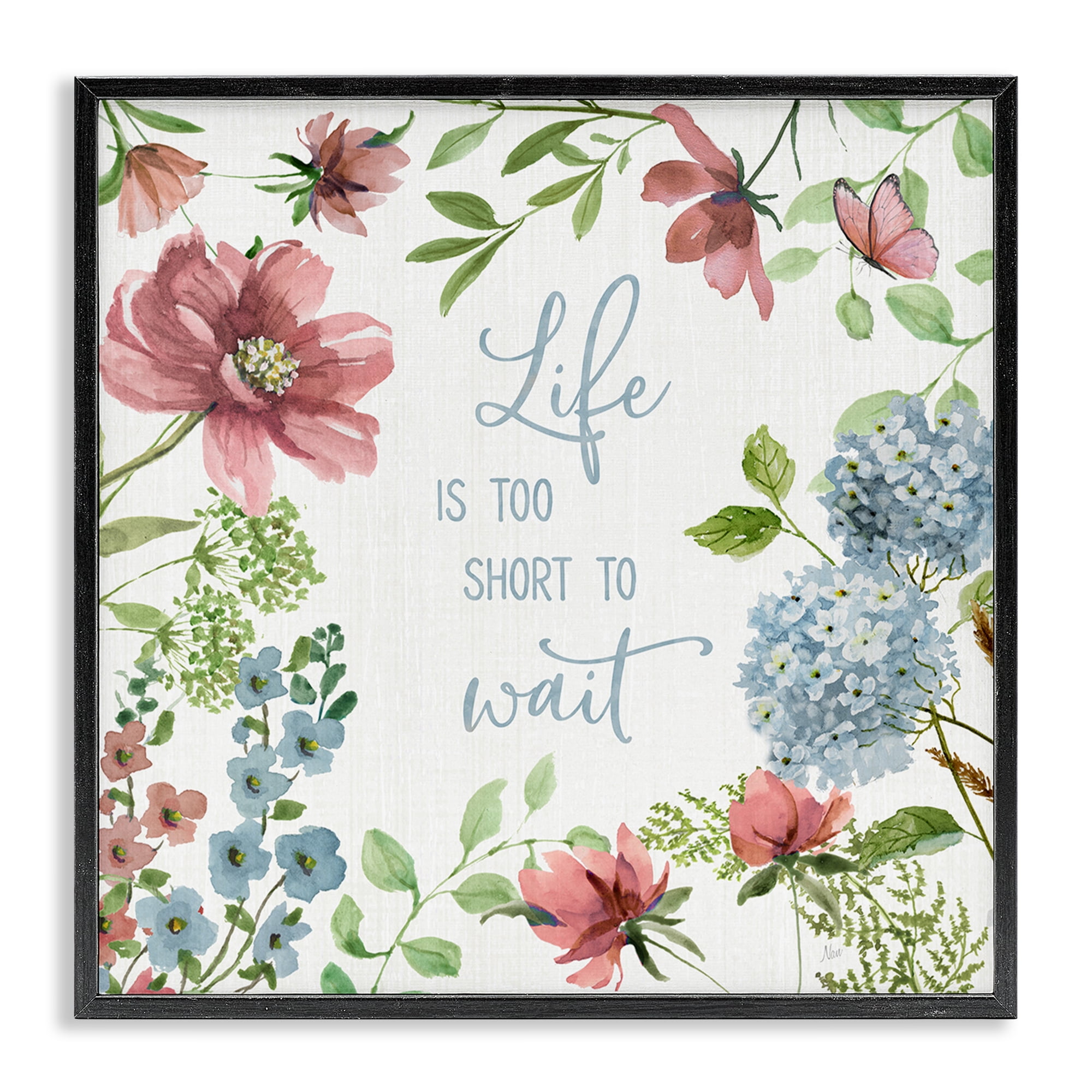 Stupell Industries Too Short To Wait Black Framed Giclee Art, design by Nan