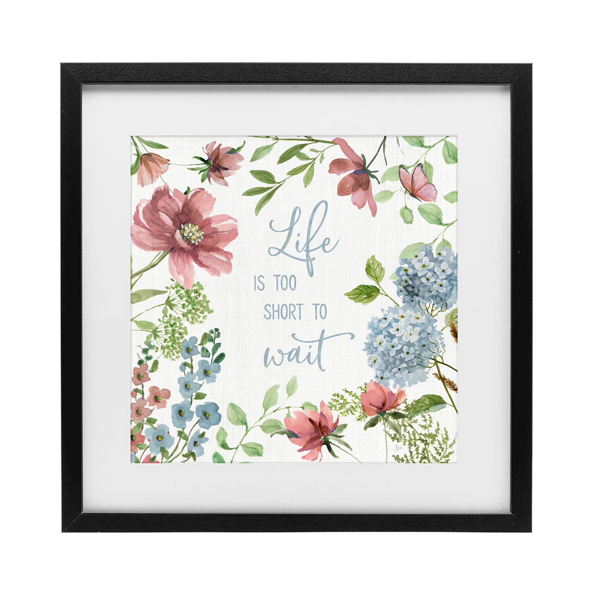 Stupell Industries Too Short To Wait Black Framed Print Under Glass, design by Nan