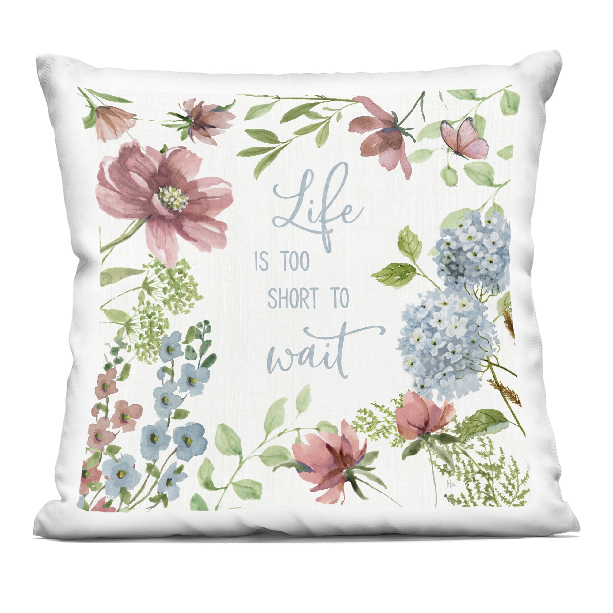 Stupell Industries Too Short To Wait Decorative Printed Throw Pillow, design by Nan, 18 x 7 x 18