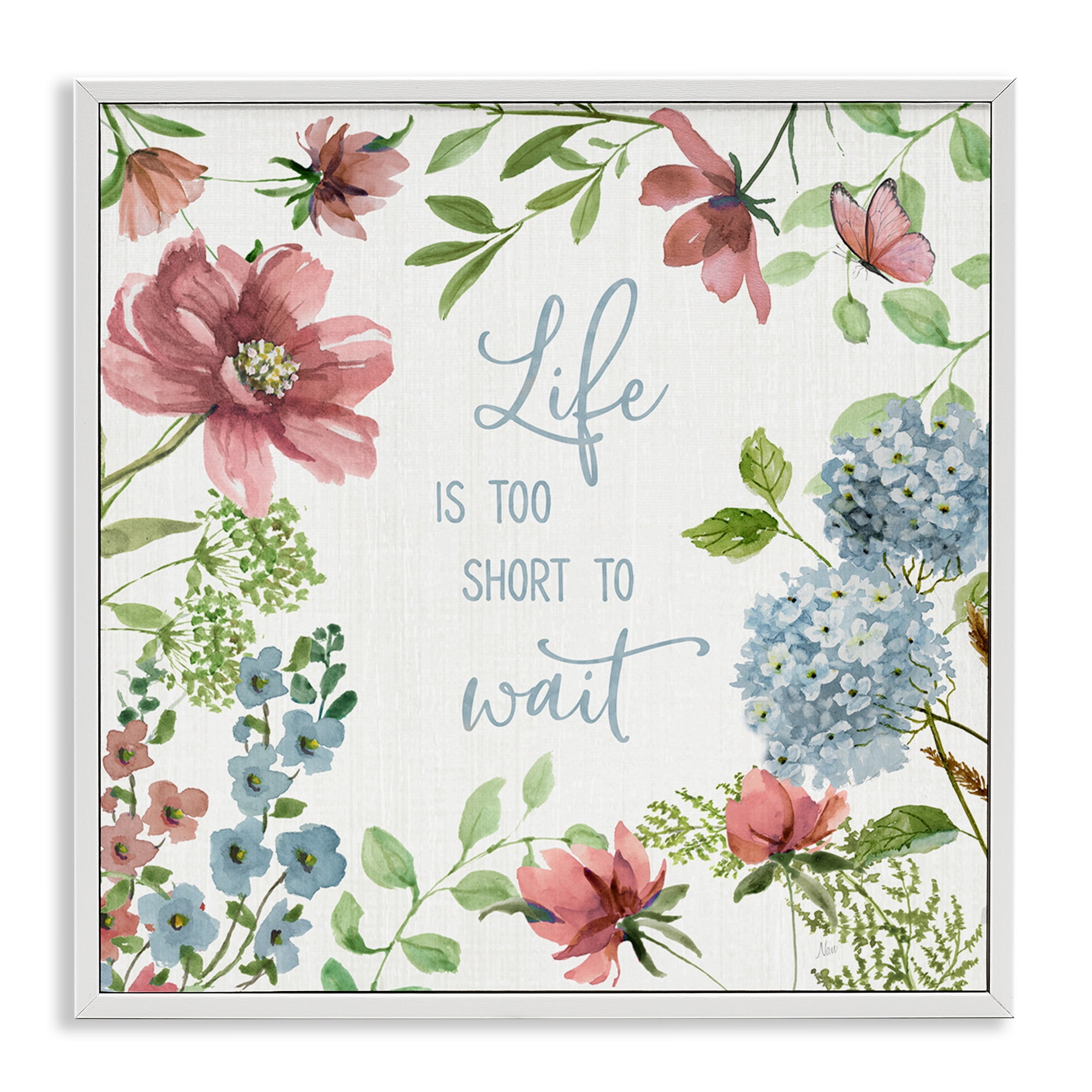 Stupell Industries Too Short To Wait White Framed Giclee Art, design by Nan
