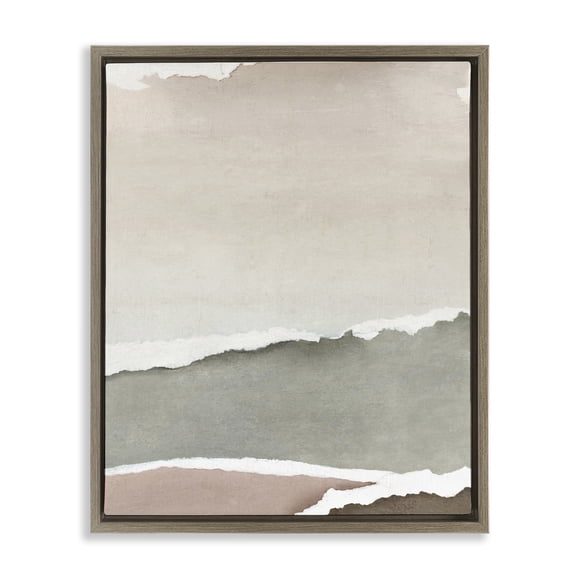 Stupell Industries Torn Whispers Abstraction Brown Framed Floater Canvas Wall Art design by Emma Peal, 21 x 17