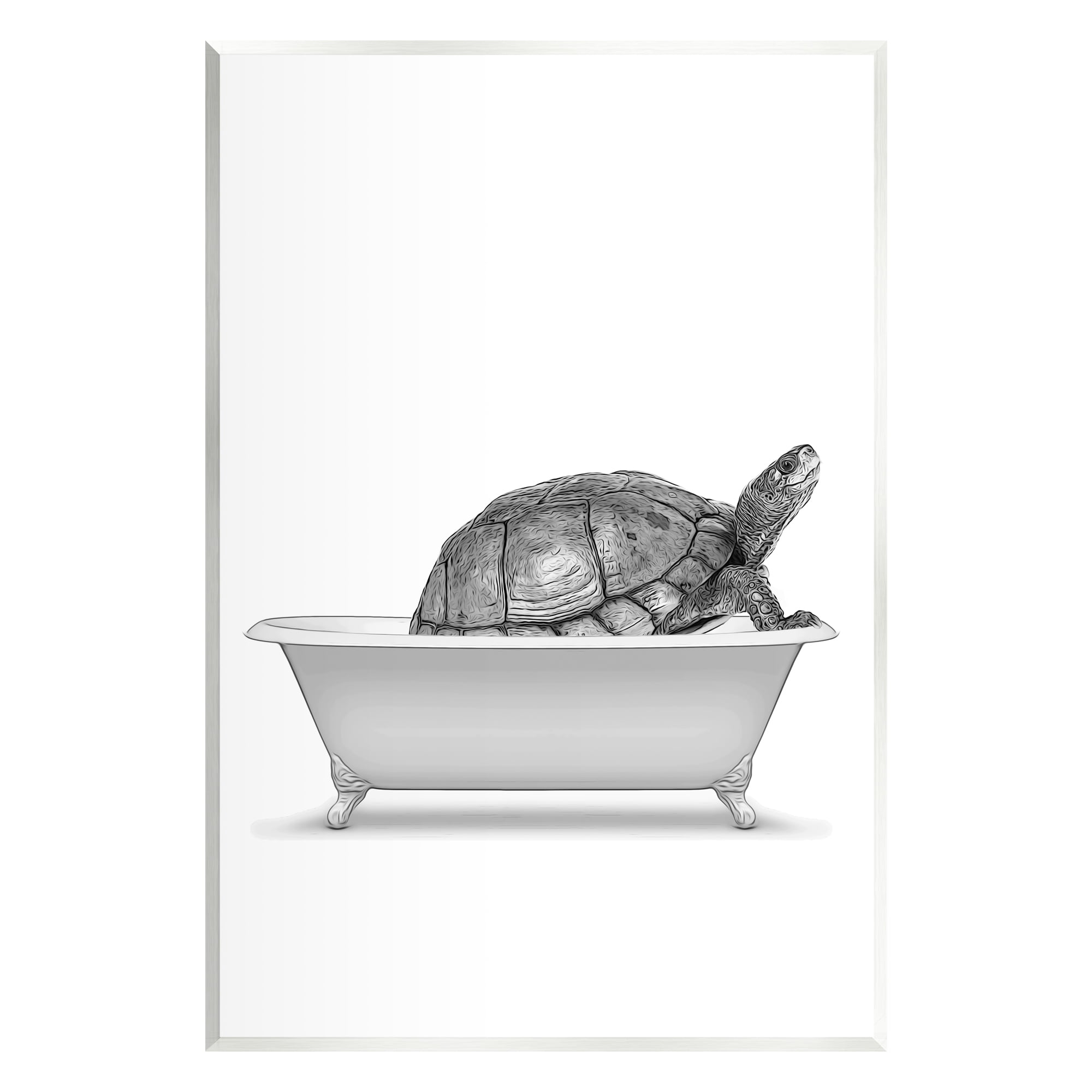 Stupell Industries Tortoise Bathing In Tub Sea Life Animals & Insects Painting Unframed Art Print Wall Art