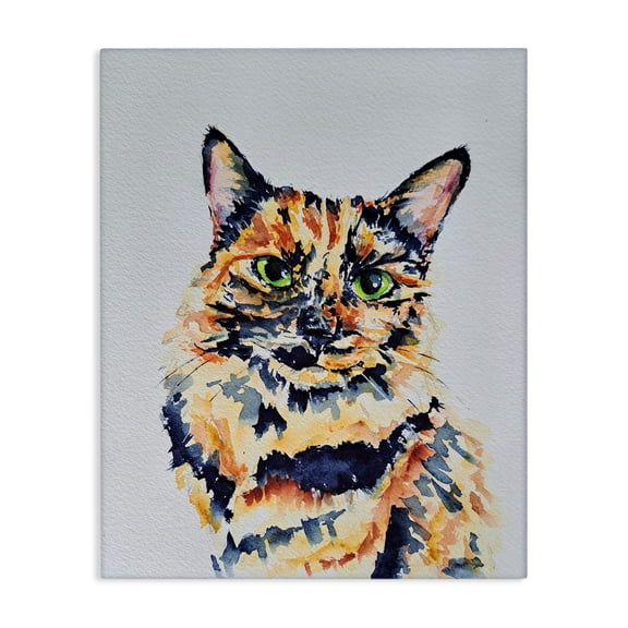 Tortoiseshell Cat Portrait Canvas Art, 36 x 48, Made In USA