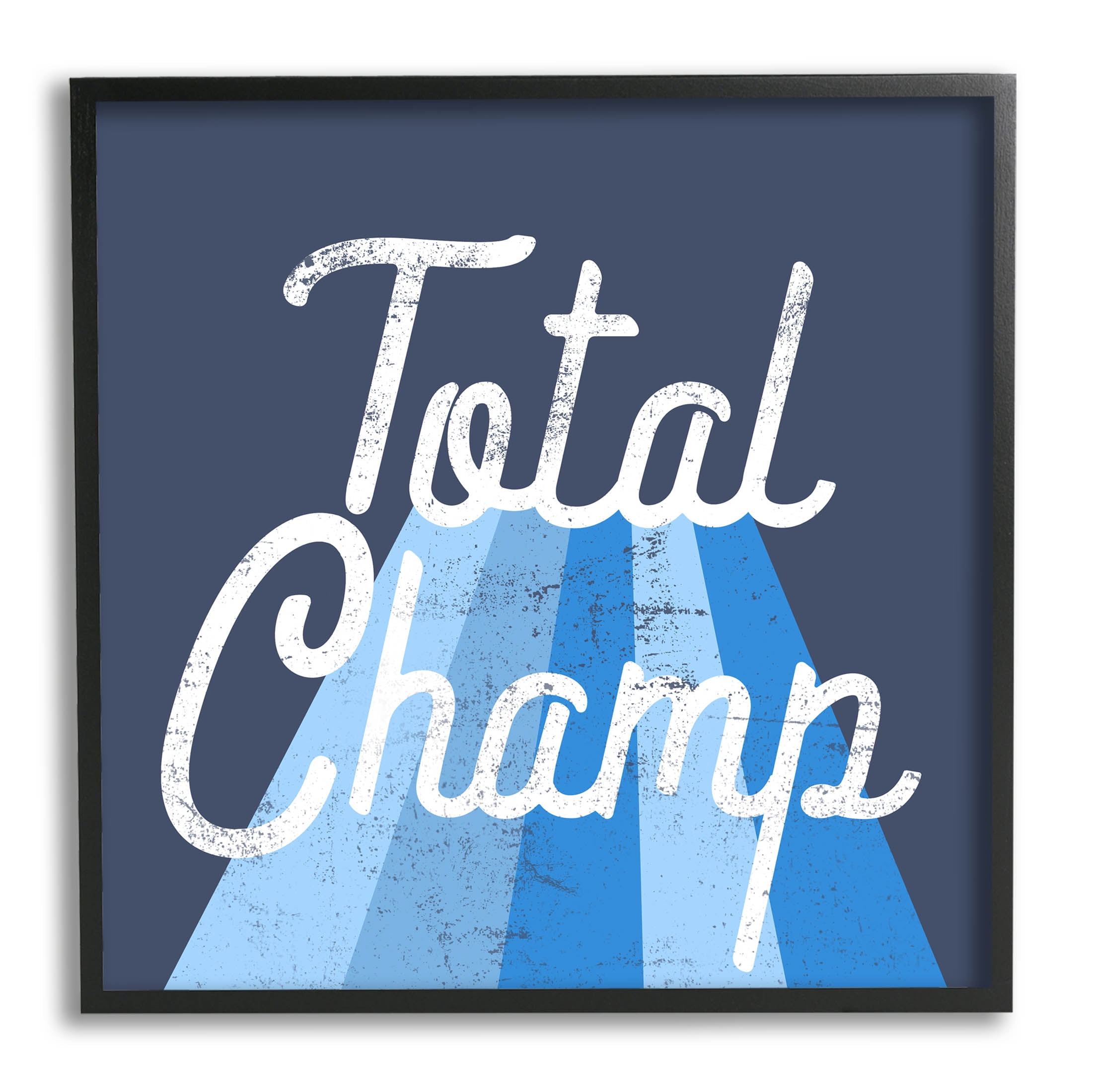 Stupell Industries Total Champ Vintage Stripes Graphic Art Black Framed Art Print Wall Art, Design by Lil' Rue