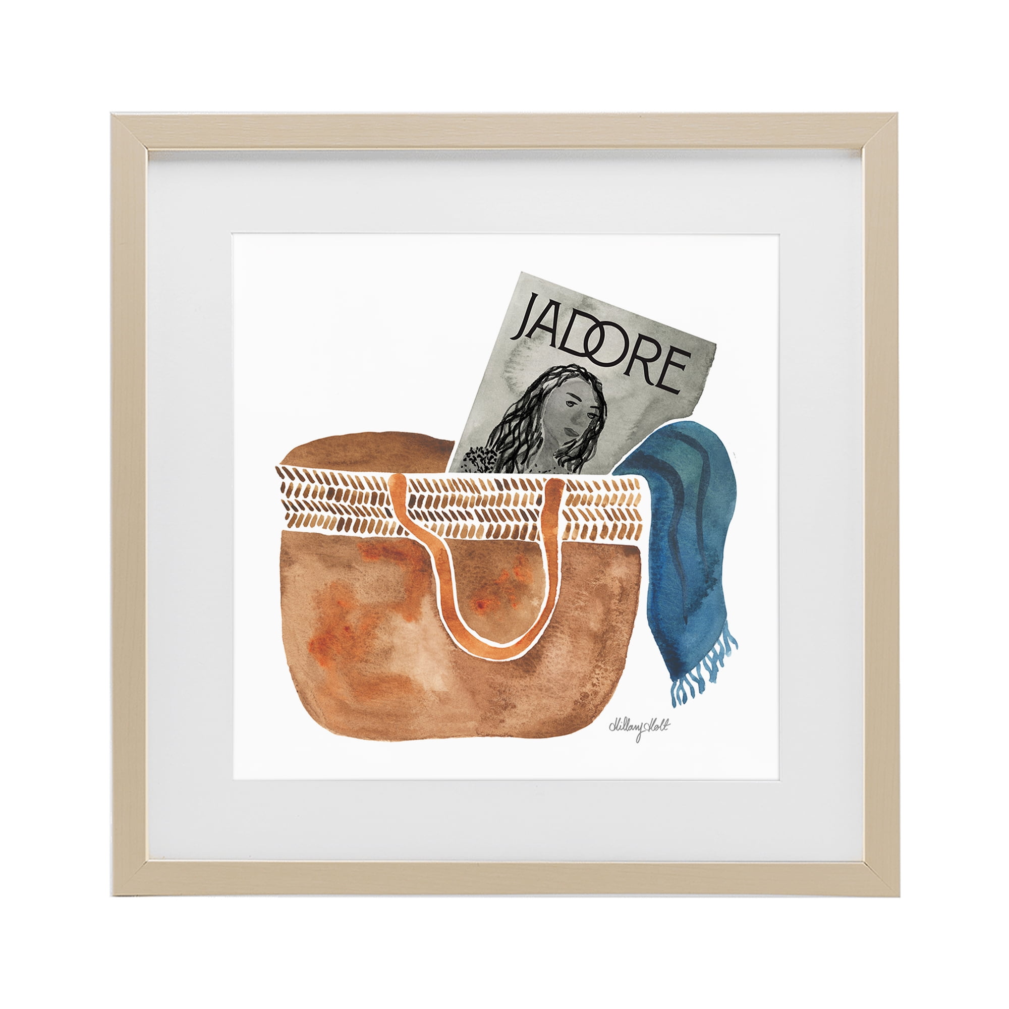 Stupell Industries Tote & Fashion Magazine Birch Framed Print Under Glass, design by Hillary Holt