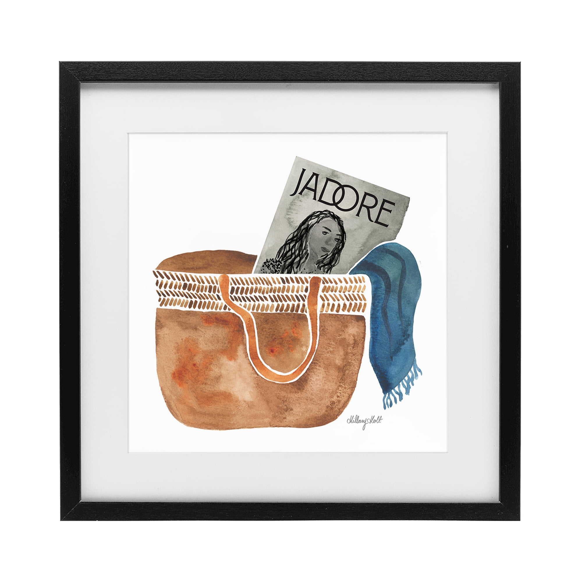 Stupell Industries Tote & Fashion Magazine Black Framed Print Under Glass, design by Hillary Holt