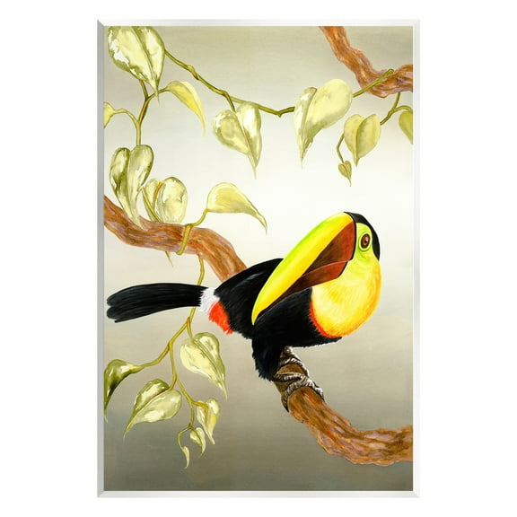 Stupell Industries Toucan Perched on Branch Animals & Insects Painting Unframed Art Print Wall Art, 10 x 15