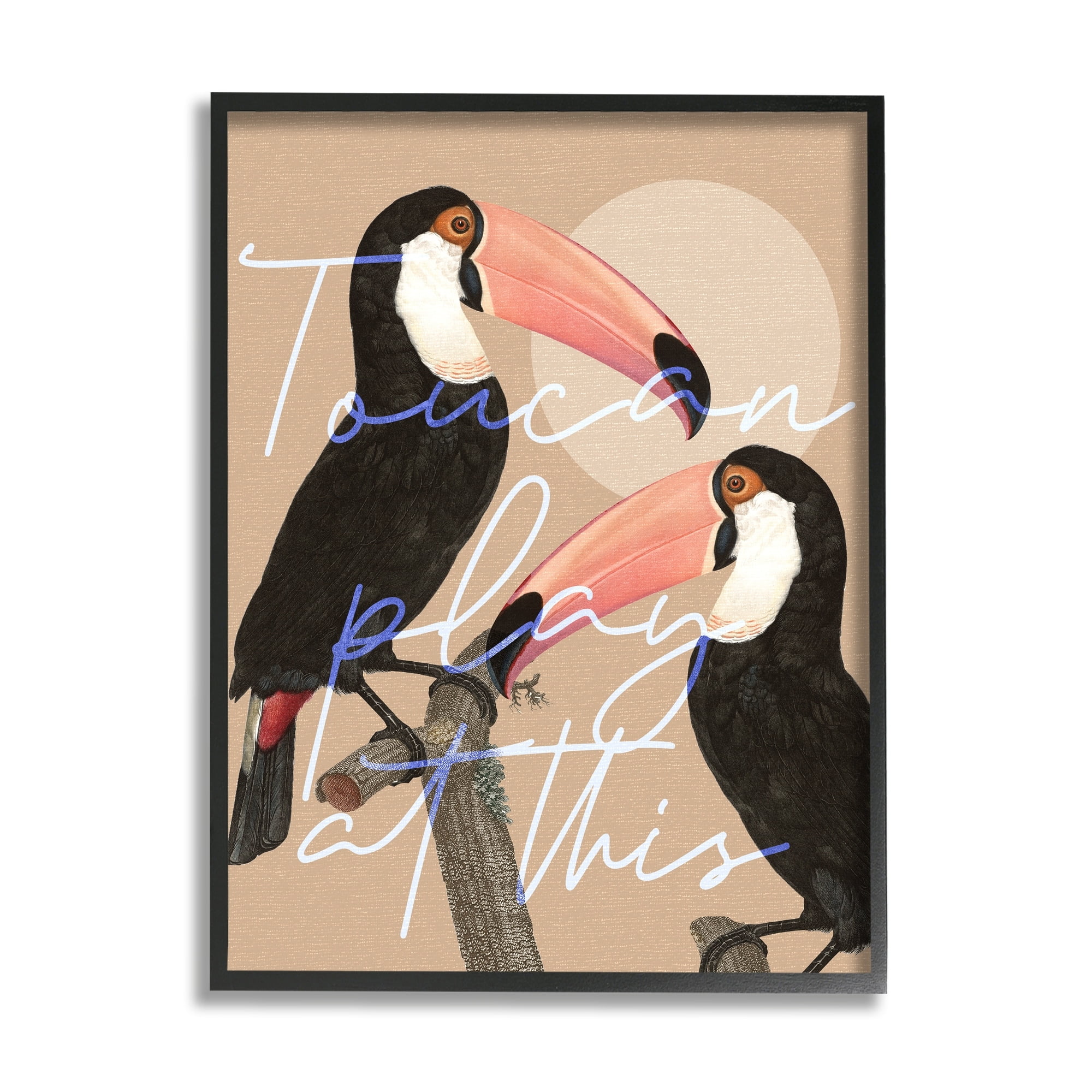 Stupell Industries Toucan Play at This Funny Phrase Tropical Birds, 16 x 20,Design by Daphne Polselli