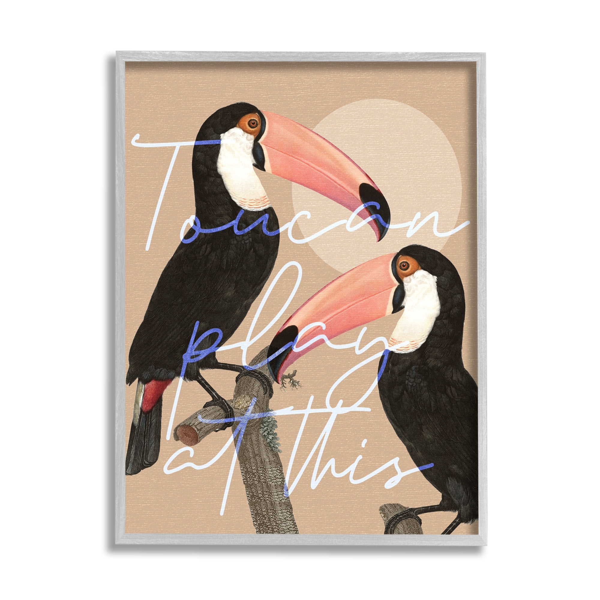 Stupell Industries Toucan Play at This Funny Phrase Tropical Birds, 24 x 30,Design by Daphne Polselli