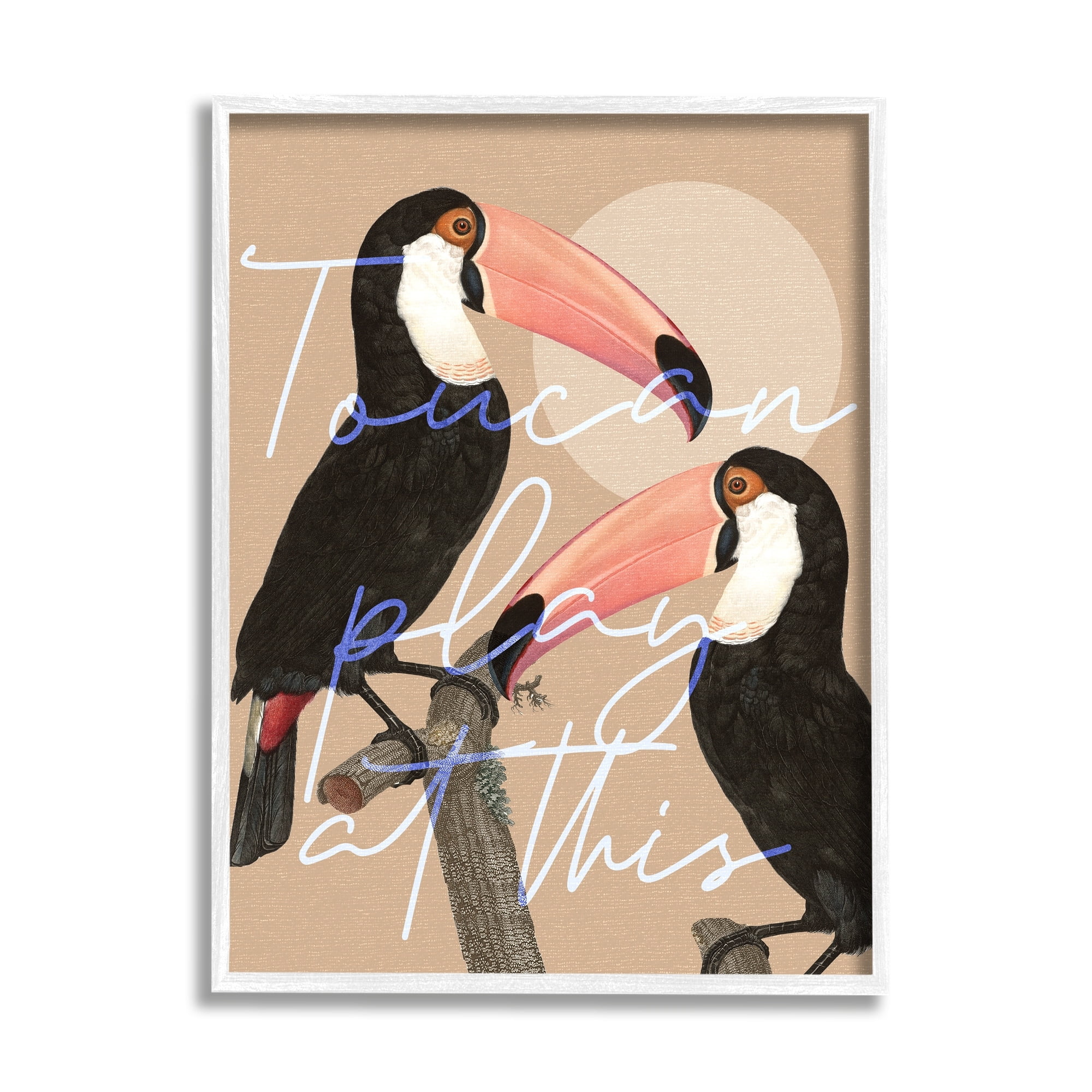 Stupell Industries Toucan Play at This Funny Phrase Tropical Birds, 24 x 30,Design by Daphne Polselli