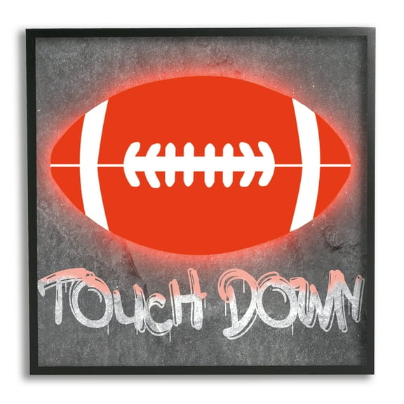 Stupell Industries Touch Down Urban Sports Sports Painting Black Framed Art Print Wall Art, 12 x 12