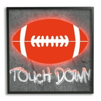 Stupell Industries Touch Down Urban Sports Sports Painting Black Framed Art Print Wall Art, 12 x 12