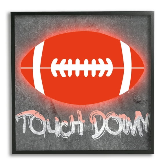 Stupell Industries Touch Down Urban Sports Sports Painting Black Framed Art Print Wall Art, 17 x 17
