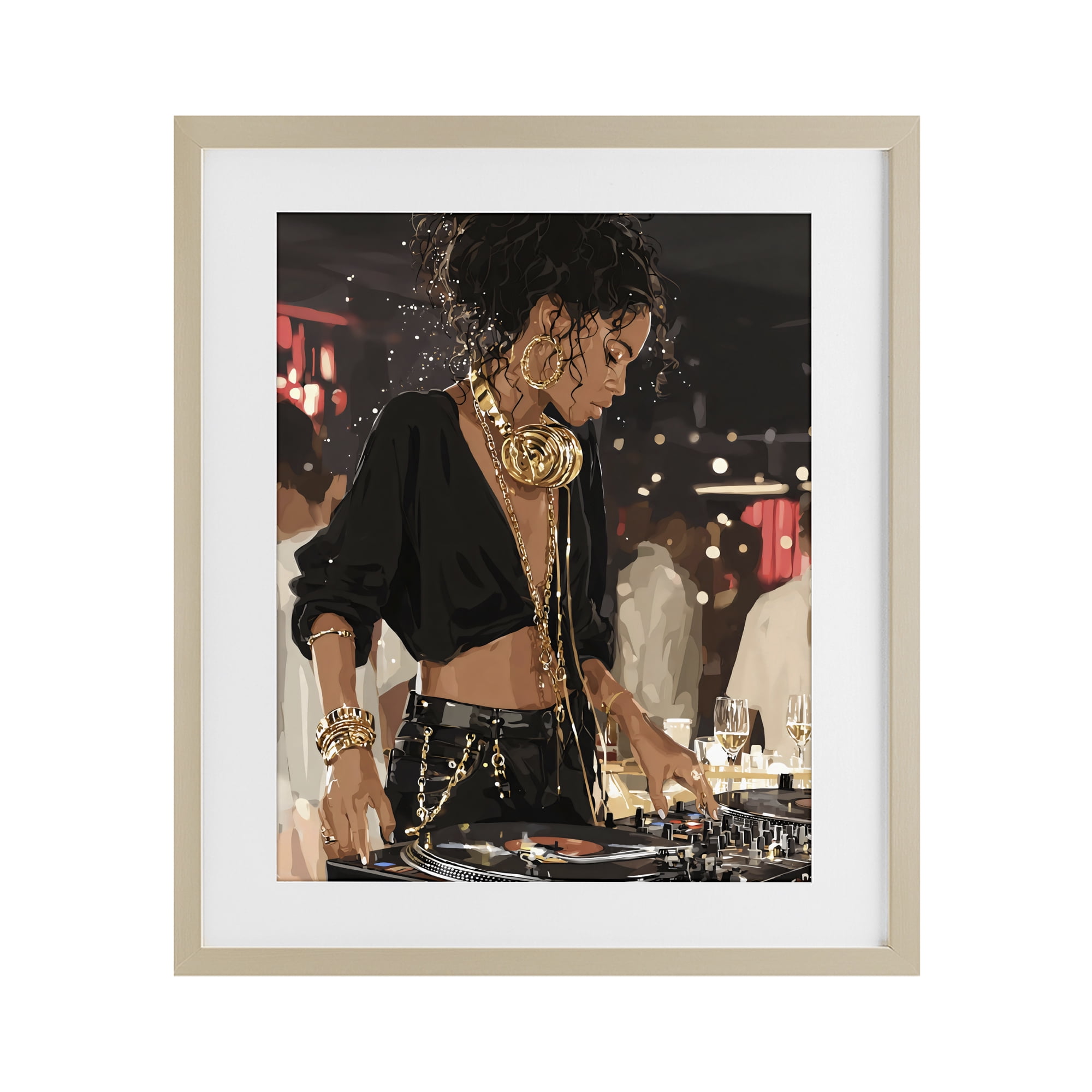 Stupell Industries Touches Of Gold DJ Birch Framed Print Under Glass, design by Franklyn Gregory