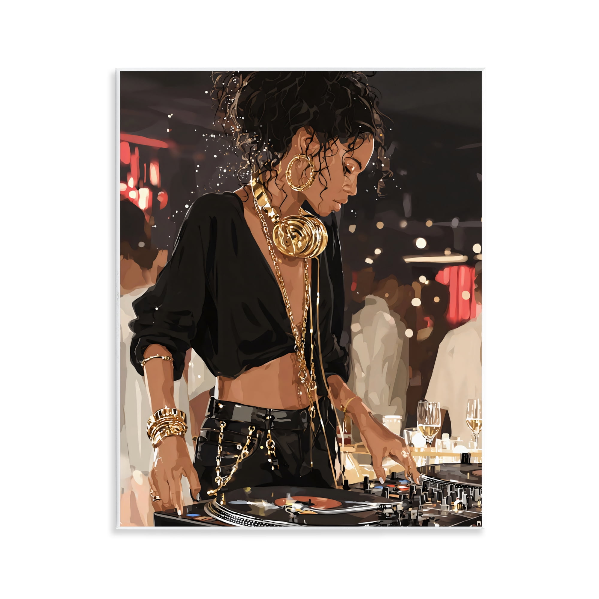 Stupell Industries Touches Of Gold DJ Wall Plaque Art, design by Franklyn Gregory