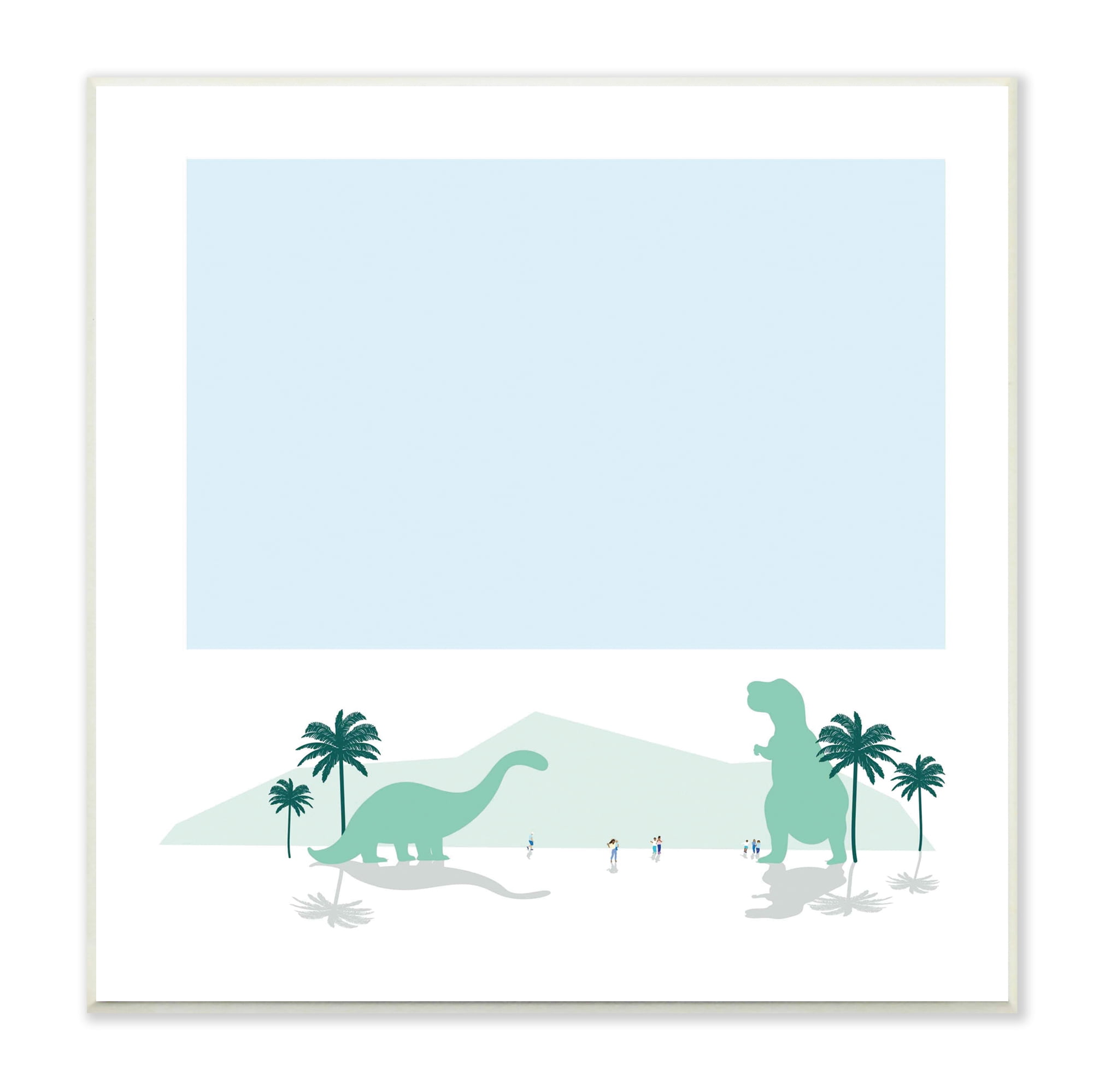 Stupell Industries Tourists Watching Dinosaurs Tropical Mountain Fantasy Landscape, 12 x 12, Designed by Make Much Studios