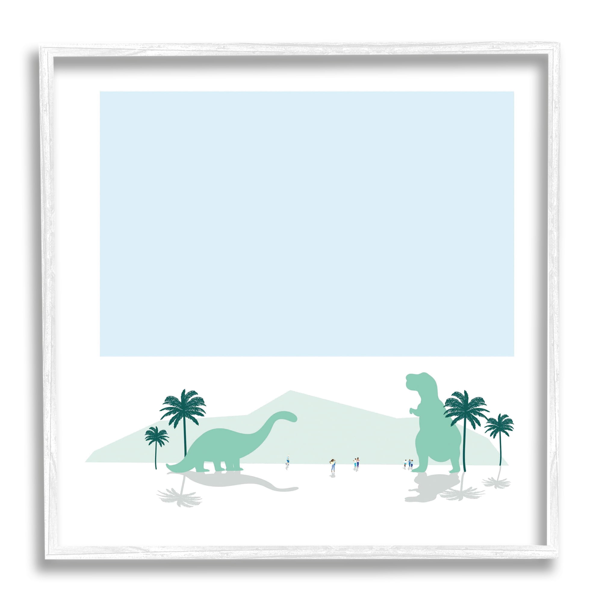 Stupell Industries Tourists Watching Dinosaurs Tropical Mountain Fantasy Landscape, 12 x 12, Designed by Make Much Studios