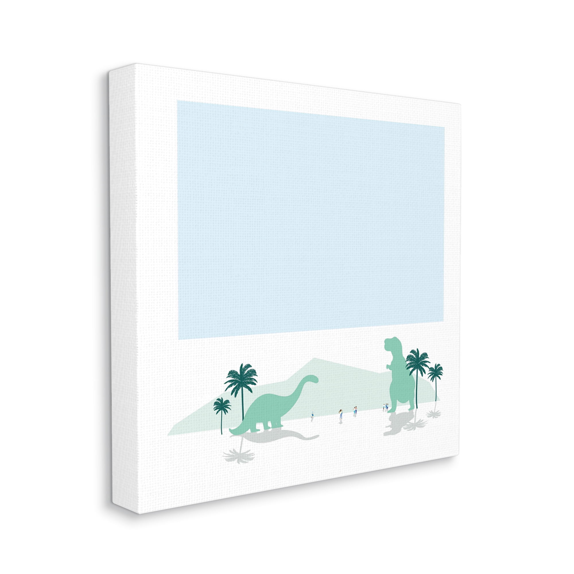 Stupell Industries Tourists Watching Dinosaurs Tropical Mountain Fantasy Landscape, 36 x 36, Designed by Make Much Studios