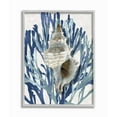 thumbnail image 1 of Stupell Industries Tower Shell Coral Blue Beach Design Framed Wall Art by Caroline Kelly, 1 of 8