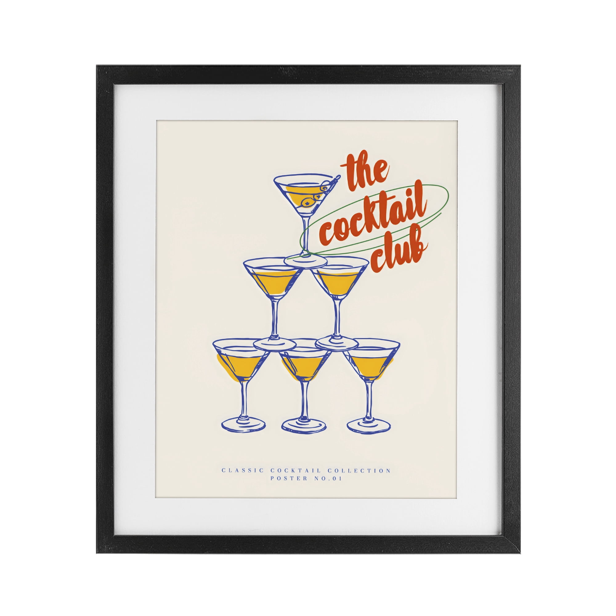 Stupell Industries Tower Toast Cocktail Club Black Framed Print Under Glass, design by The Prints Vibe