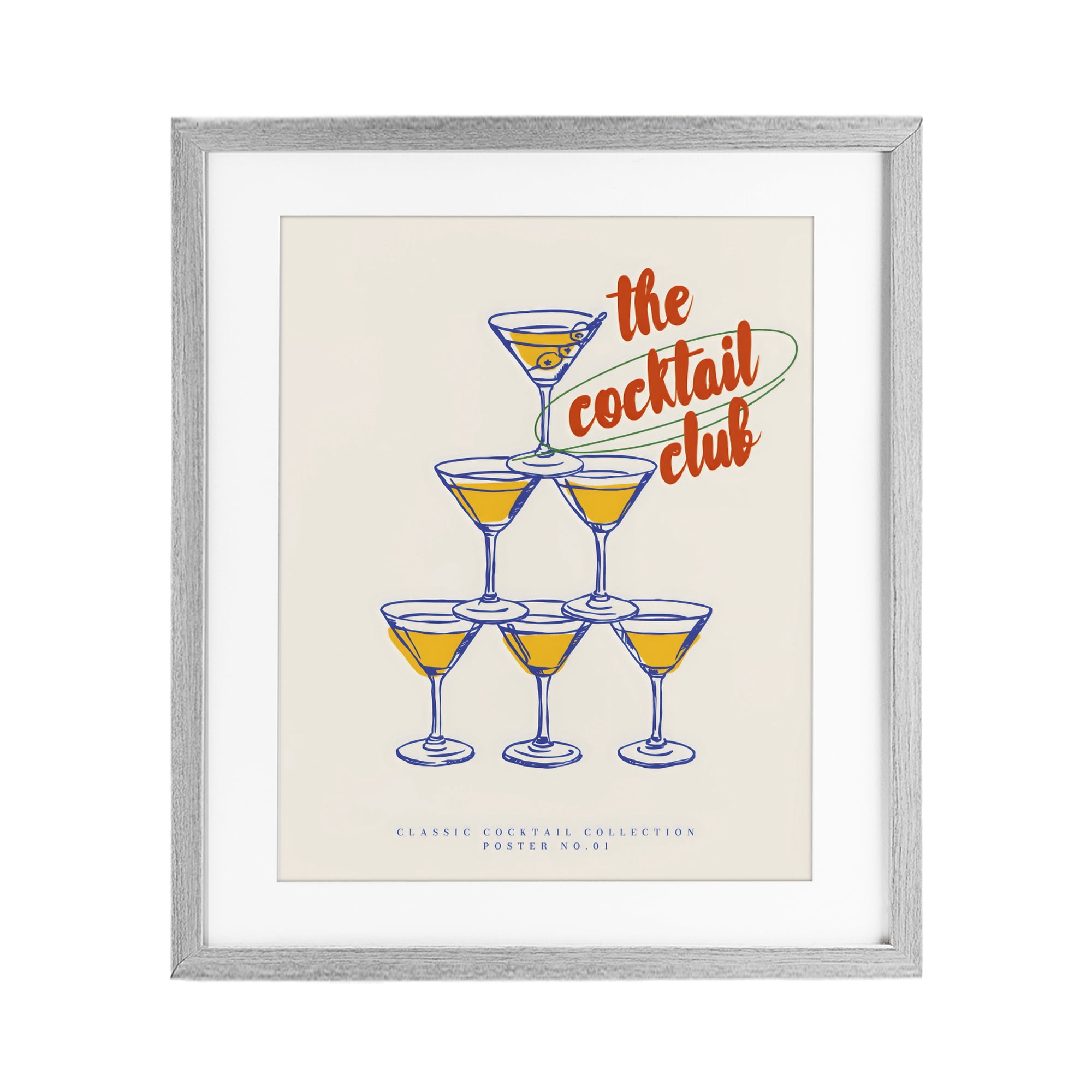 Stupell Industries Tower Toast Cocktail Club Gray Framed Print Under Glass, design by The Prints Vibe