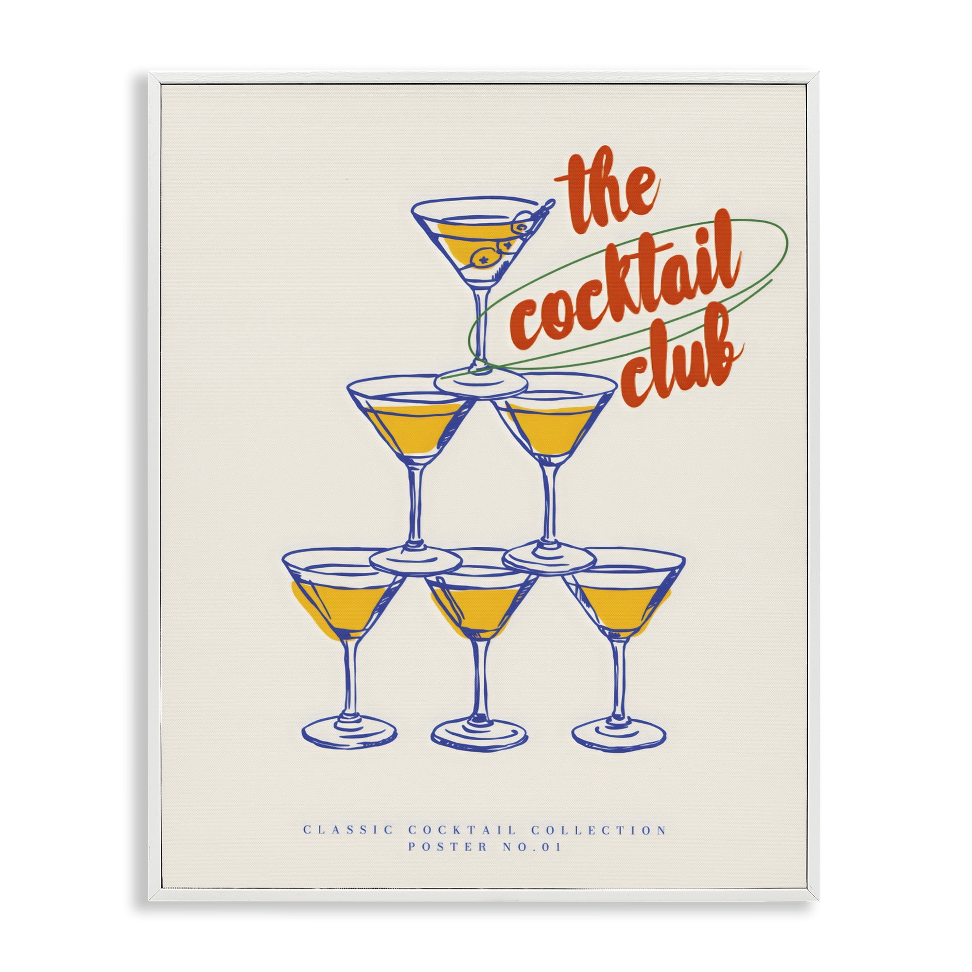 Stupell Industries Tower Toast Cocktail Club White Framed Giclee Art, design by The Prints Vibe