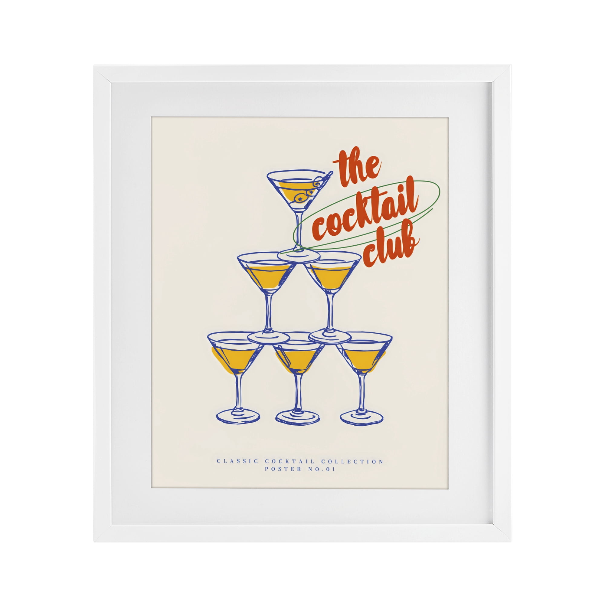Stupell Industries Tower Toast Cocktail Club White Framed Print Under Glass, design by The Prints Vibe