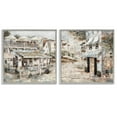 thumbnail image 1 of Stupell Industries Town Bistros Architecture Scenic & Cityscapes Painting Gray Framed Art Print Wall Art, 12 x 12, Set of 2, 1 of 2